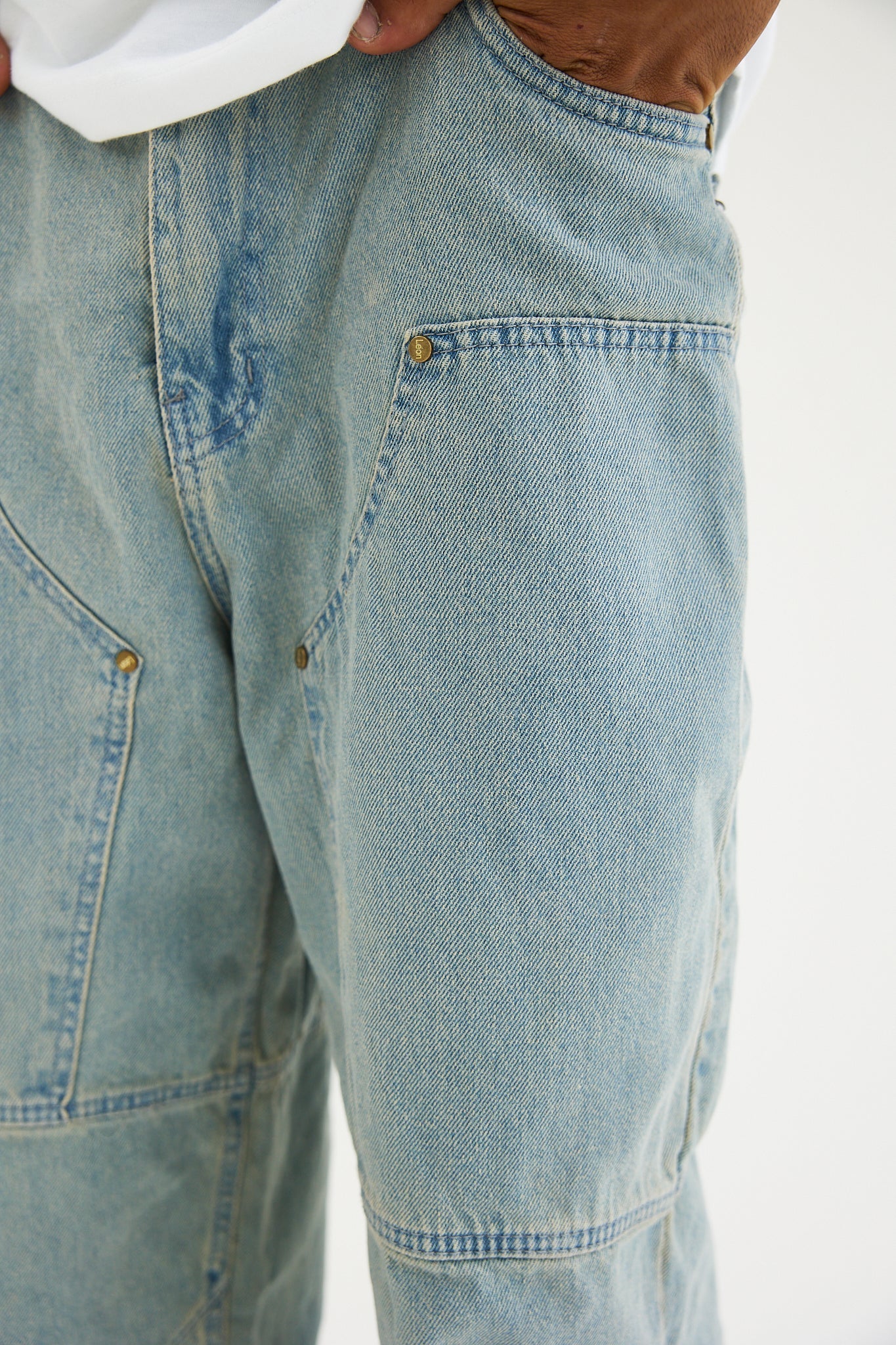 Acid-Washed Carpenter Jeans