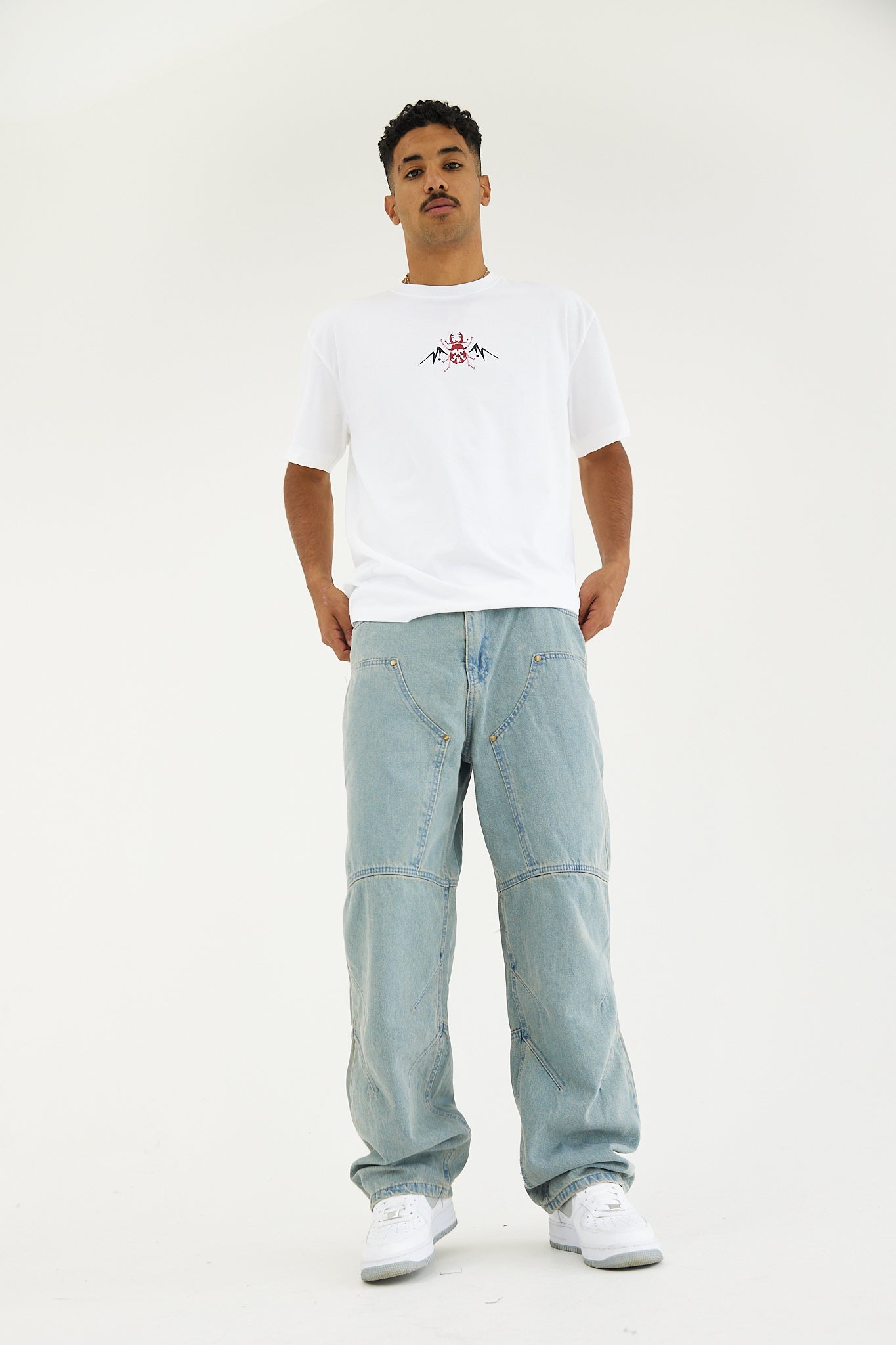 Acid-Washed Carpenter Jeans