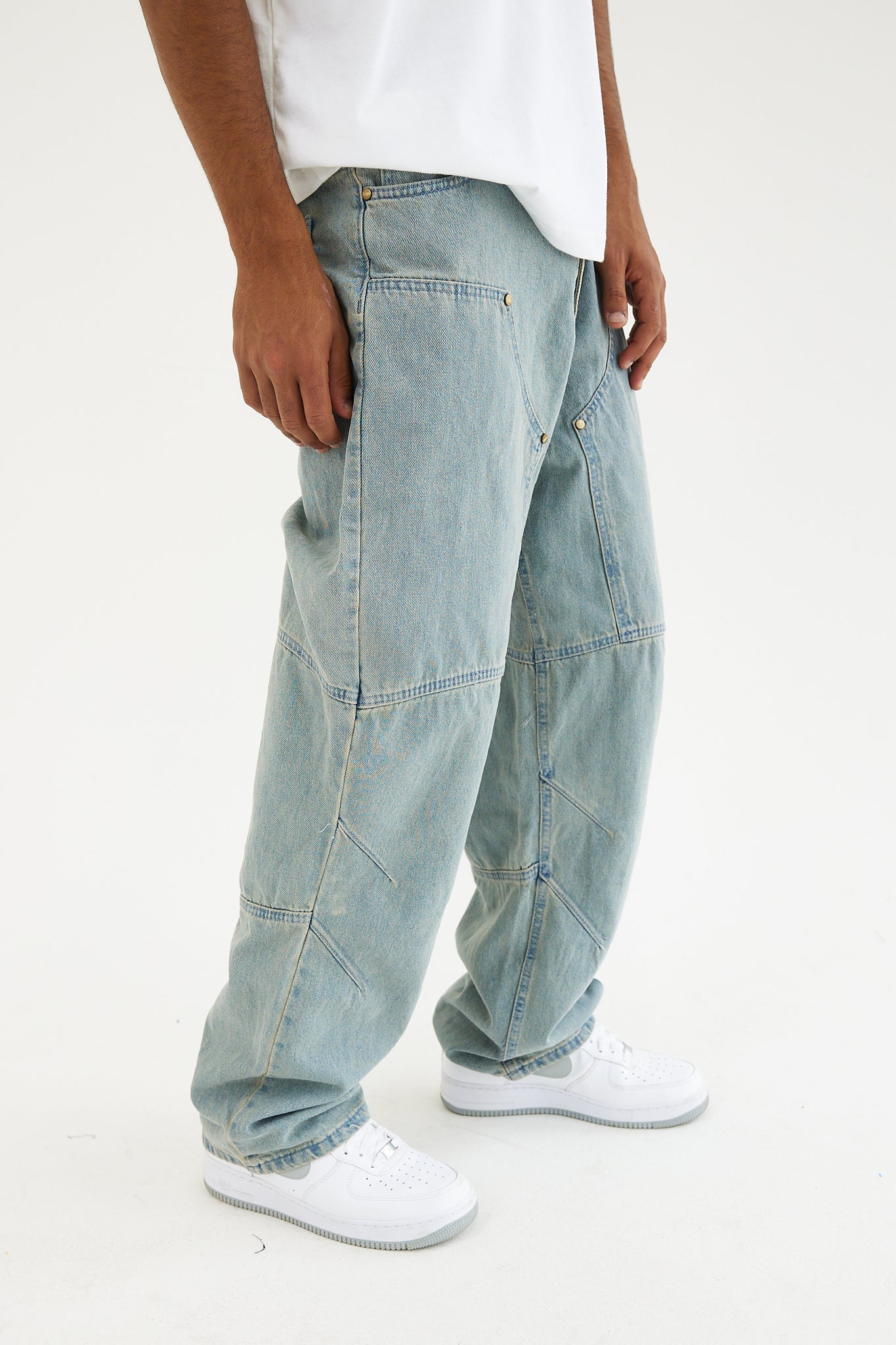 Acid-Washed Carpenter Jeans